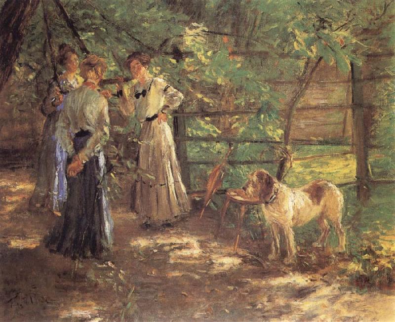 Fritz von Uhde In the Garden Sweden oil painting art